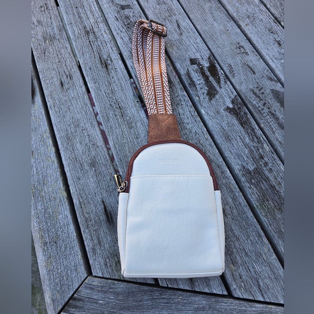 White and Brown Crossbody Bag